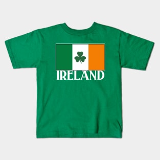 Luv Ireland Shamrock - Irish Flag Design (Green) Kids T-Shirt